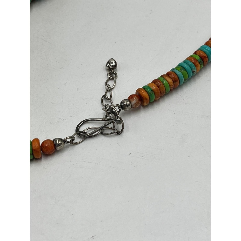 JAY KING DTR Vintage Sterling Silver Colorful Royston Turquoise Heishi Necklace - Picture 13 of 14